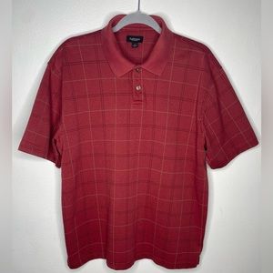 Van Heusen Large Mens burgundy Polo Shirt Short Sleeves